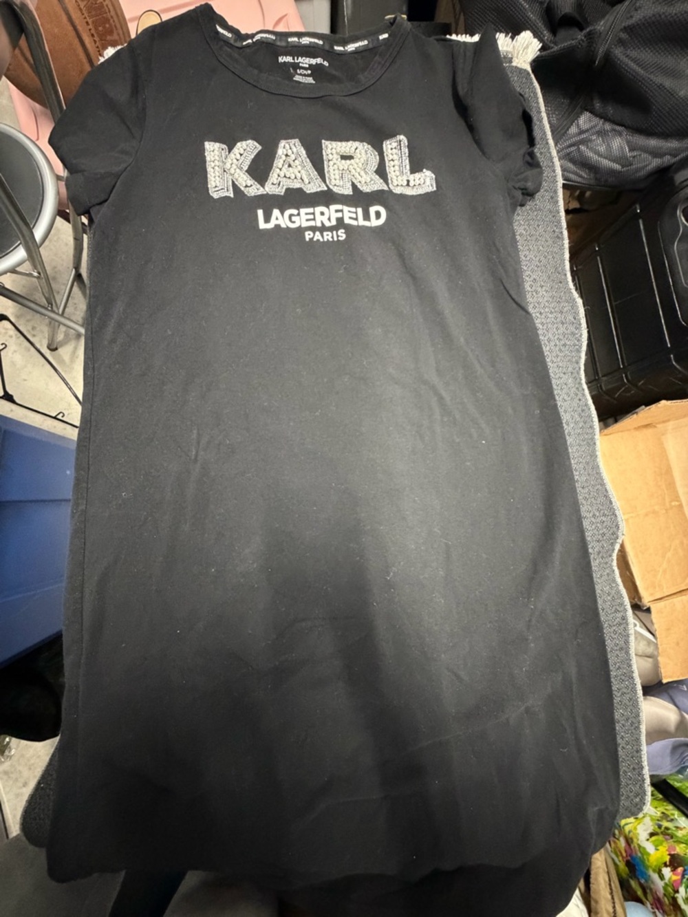 Karl Lagerfeld Black Logo Short Sleeve Tee